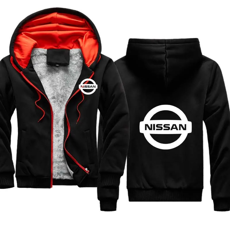 

2020 winter men's jacket Nissan Car Logo Print Pure cotton Plus velvet thickening Men's thick top