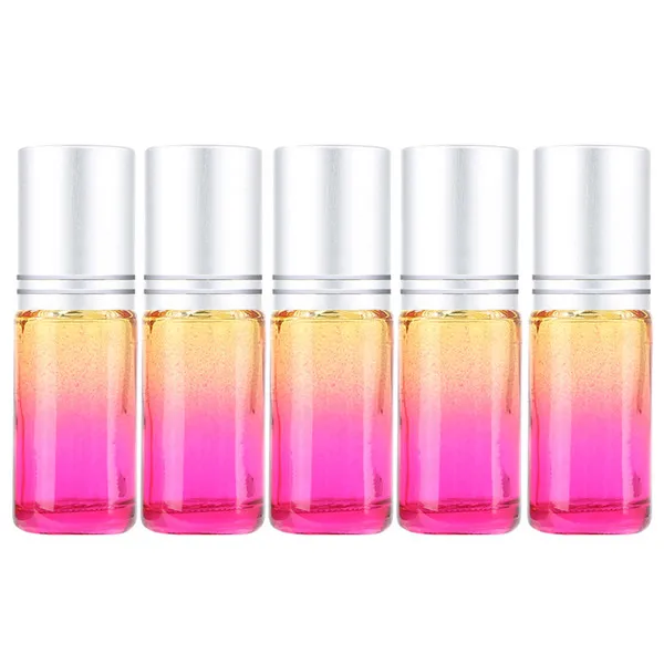 11 5ML 5PCS 5 шт./компл. 10 мл градиентные цветные толстые стеклянные с роликовым аппликатором эфирные масла пустые флаконы для духов 10cc роликовый шар прочный для путешествий - Цвет: 11 5ML 5PCS