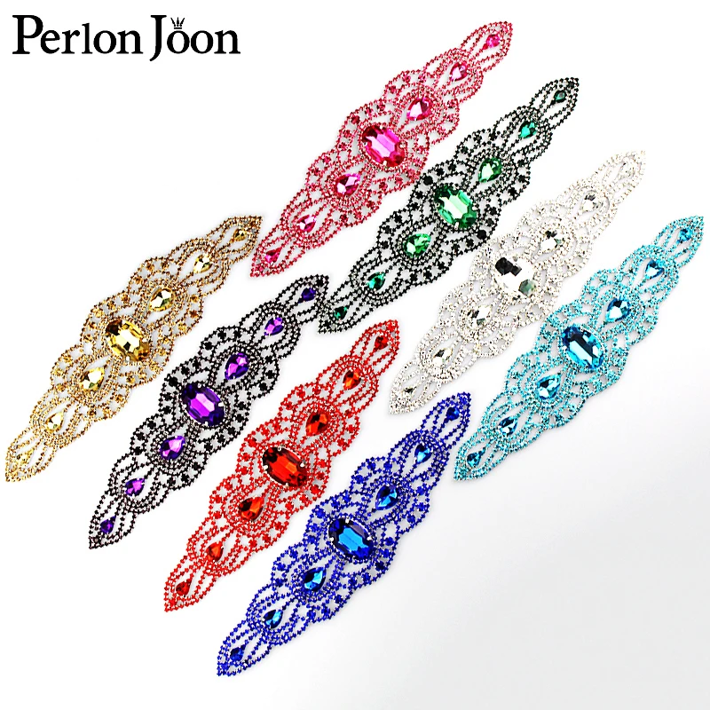1 шт. цветная большая акриловая длинная сварочная аппликация из драгоценных