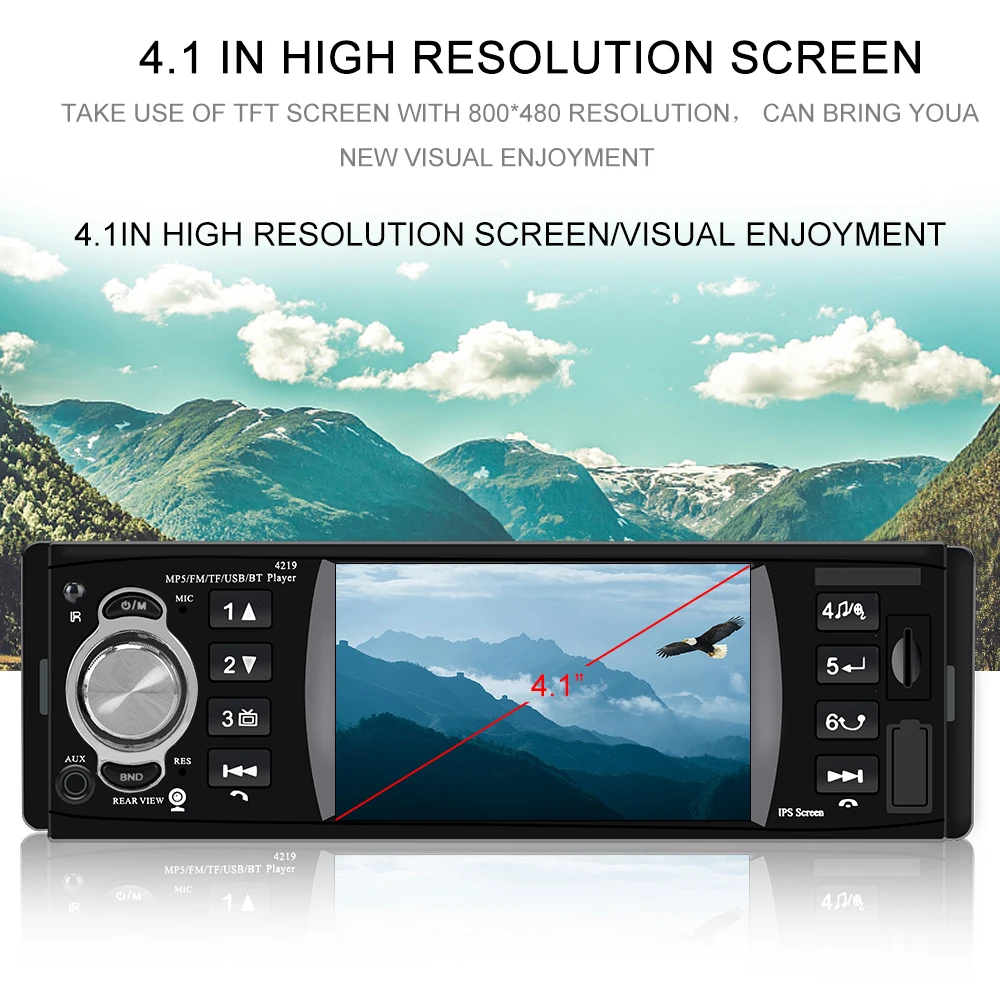 Автомагнитола 1 Din 4 дюйма Bluetooth 2 mp5-плеер TF USB быстрая зарядка ISO дистанционное