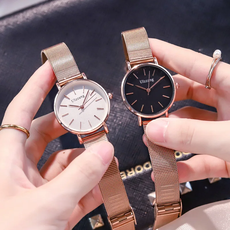 

High Quality Quartz Movement Women For Watch Stainless Steel Mesh Rose Gold Waterproof Ladies Gift Watches Luxury montre femme