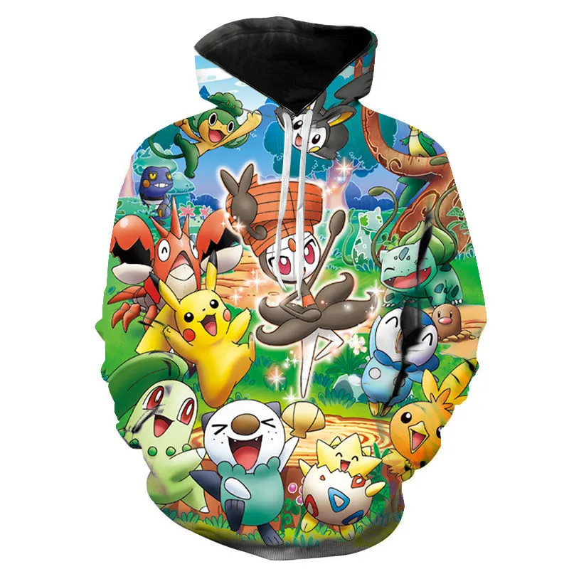 

2020 new animated 3D printed hoodies men women children fashion hoodies pokemon boys girls kids sweatshirts street clothing
