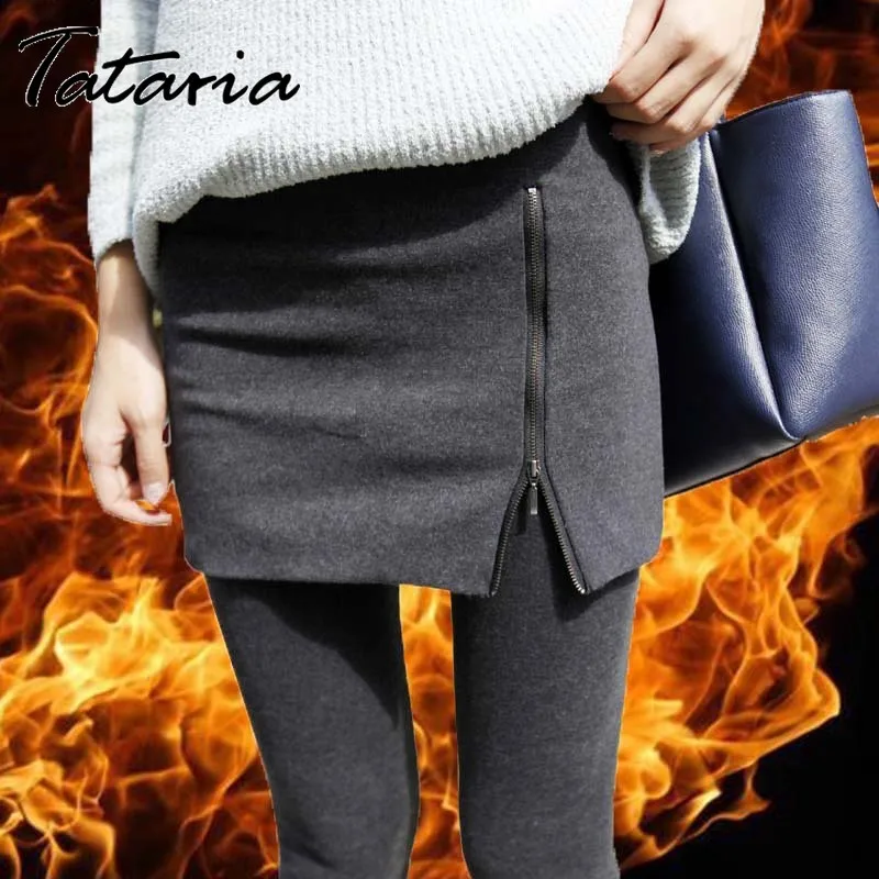 Длин Теплая юбка пачка леггинсы для женщин из плотного бархата Женские
