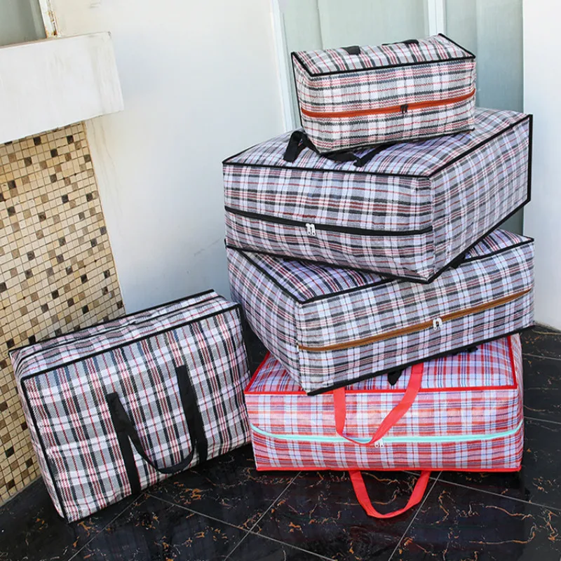 Вместительная сумка для хранения одежды багажа вещей плотная Холщовая Сумка