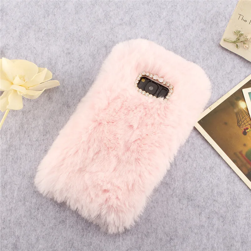 Luxury 3D Rabbit Fur Case Hair Soft Cover for Samsung Galaxy J4 J6 Plus A6 A8 J2 PRO 2018 J5 J3 J7 2017 2016 phone bag Coque |