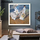 Ретро абстрактный характер Приморский картина маслом Печать на холсте длинная юбка леди картина Гостиная отделки стен