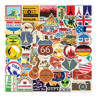 100pcs vintage travel map stickers for laptop stationery notebooks motorcycle sticker craft supplies scrapbooking material