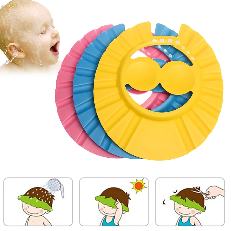 Регулируемая Шапочка для душа малышей козырек защитная шапочка с накладкой на