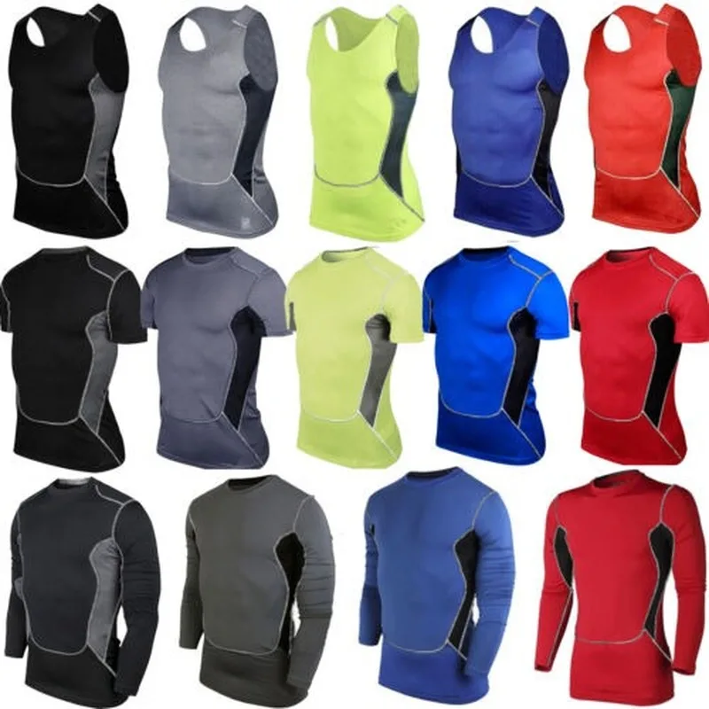 Men Compression Under Skin Base Layer Tight Tops Sports T-Shirts Fitness Vest
