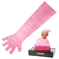 100pcs disposable veterinary gloves animal artificial insemination long arm gloves are 95 cm long double wall thickness 0 04mm