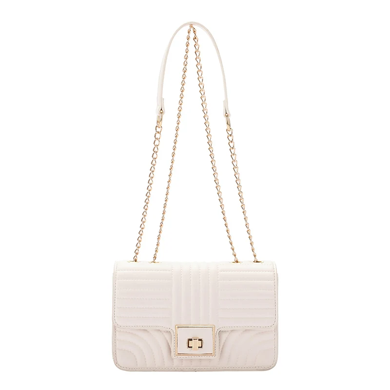 

Sewing thread Pleated Tote bag 2021 Fashion New High quality PU Leather Women's Designer Handbag Chain Shoulder Messenger bag