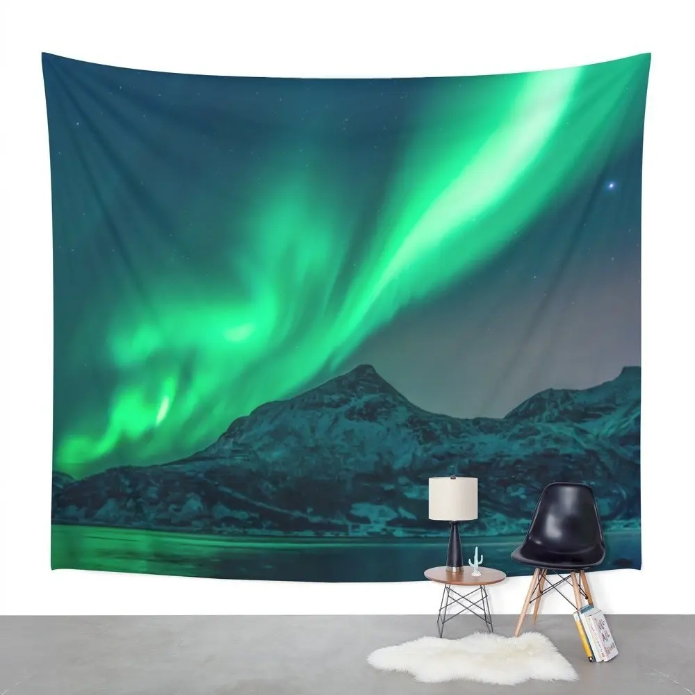 Гобелен Aurora Borealis Северное сияние настенное покрывало постельное для спальни