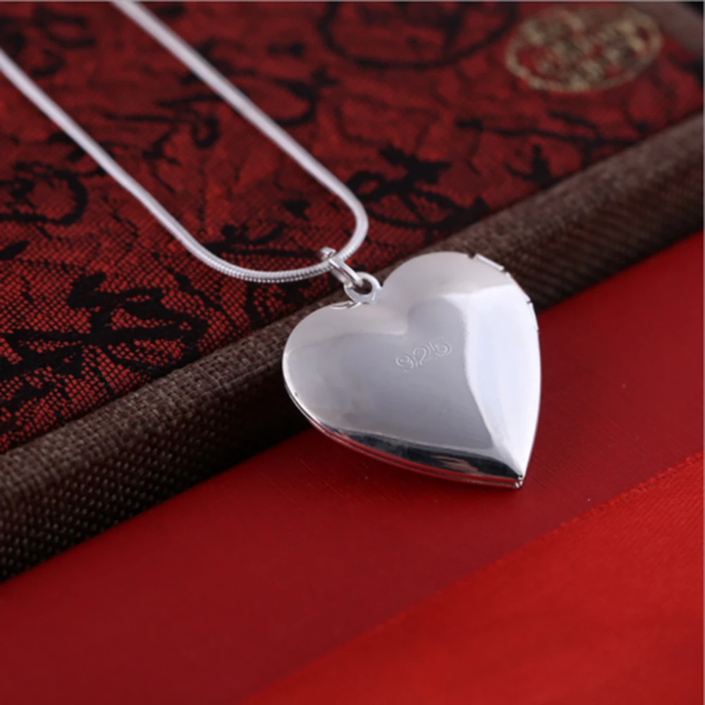 Высокое качество ключицы цепь фоторамка ожерелья сердце любовь кулон ожерелье