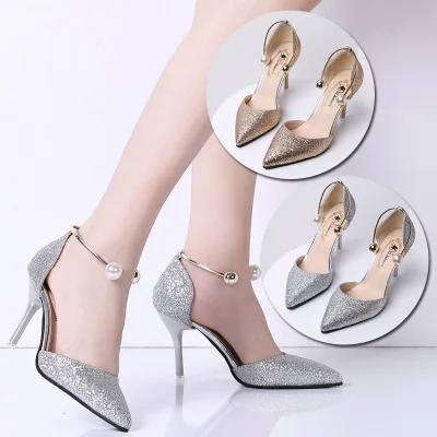 Baotou/Новинка 2020 года блестящая элегантная женская обувь в Корейском стиле модная |