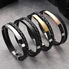 Простой новый кожаный браслет ручной работы, популярные ювелирные изделия для рук, пара браслетов в стиле панк