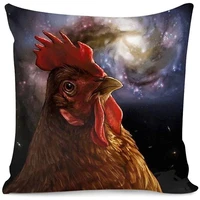 dellukee 18 inch cushion covers chicken print soft decorative square pillow covers home decor pillowcase for sofa couch bed