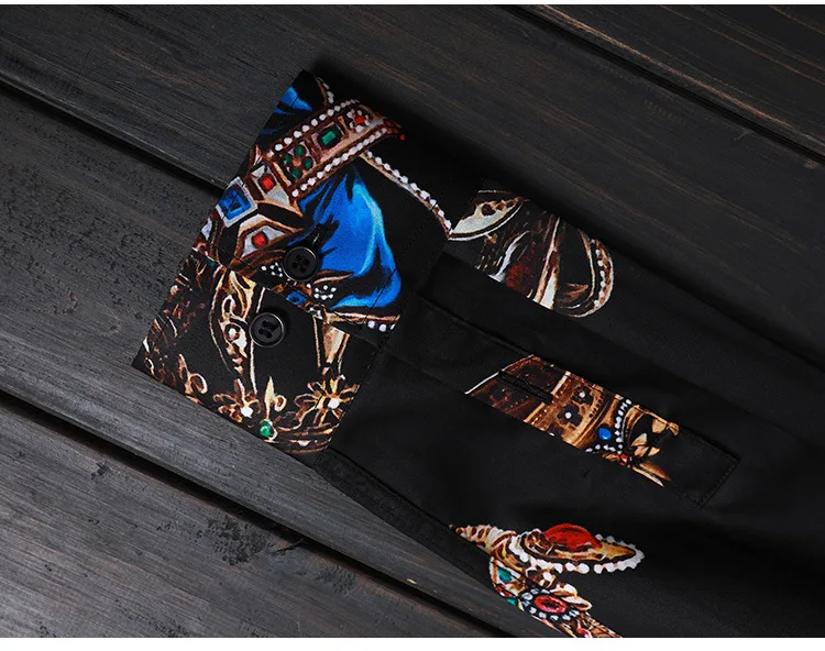 

Black Men Shirt Luxury Allover Printing Long Sleeve Mens Shirts Fashion Slim Fit Mens Dress Shirts Plus Size 4xl Shirts