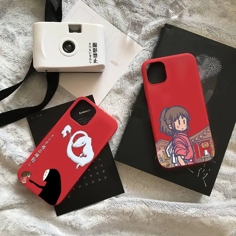 

Spirited Away Japan Anime Phone Case Candy Color for iPhone 6 7 8 11 12 s mini pro X XS XR MAX Plus