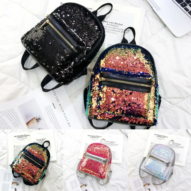 Женский рюкзак из ПУ кожи с блестками | Багаж и сумки