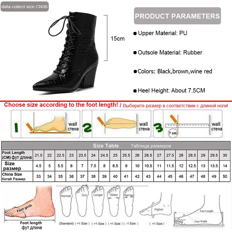 Женские ботильоны из искусственной кожи на молнии Phoentin Черные с острым носком и