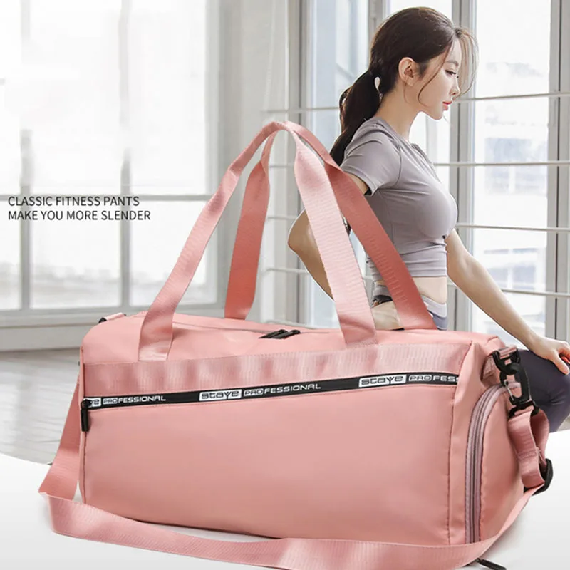 

Sports Gym Handbag For Women Large Capacity Travel Duffel Independent Shoe Pocket Fitness Training Weekend Shoulder Bag X917B