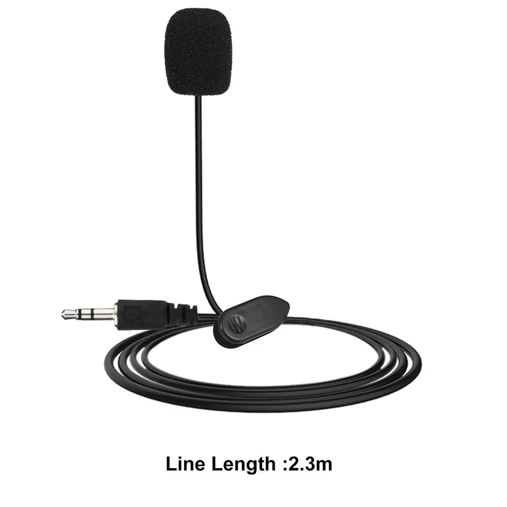 

New Mini Portable 3.5mm Mini Studio Speech Mic Microphone w/ Clip for PC Desktop Notebook Lectures Teaching Mic Black