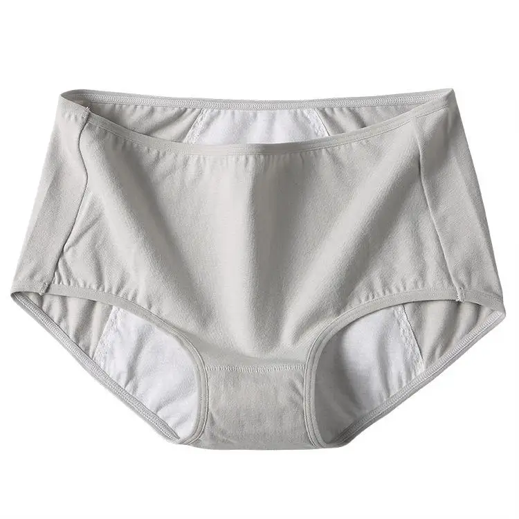 Менструальные трусики, хлопковые трусики для женщин, majtki damskie, culotte menstrumle culotte femme taille haute calcinha feminina majtki - Цвет: Серый