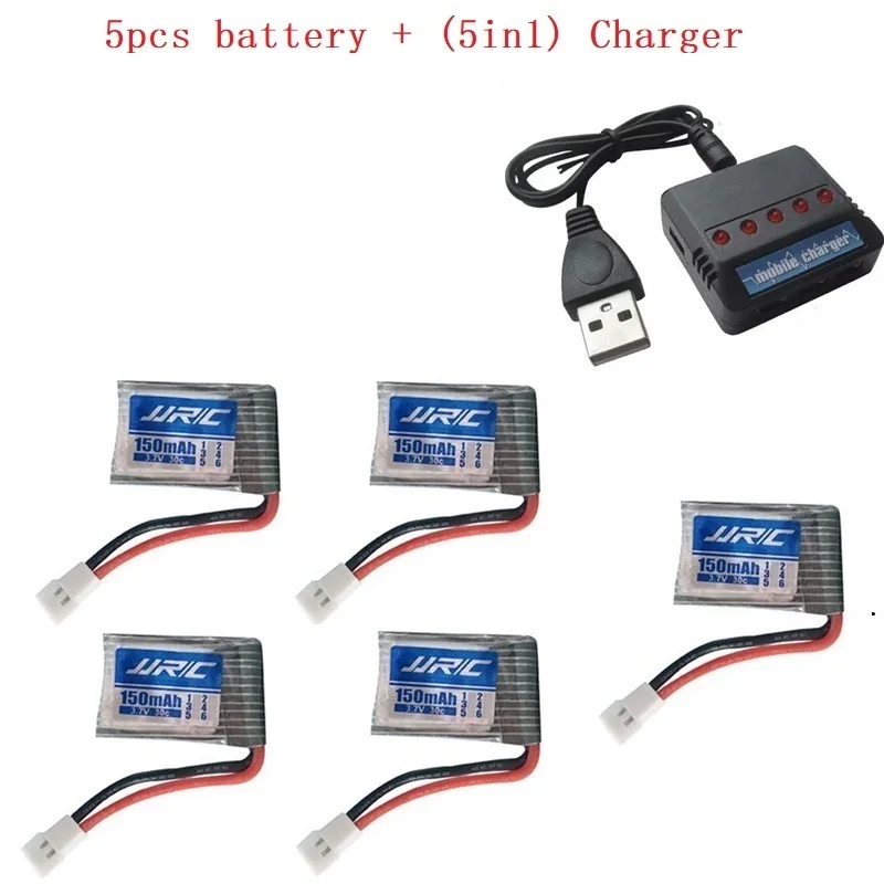 Красный JJRC H8Mini 3,7 v 150mah 30C батарея для H2 H8 H48 U207 с(5 в 1) Зарядное устройство RC Quadcopter запасные части 3,7 v LIPO батарея для H8 - Цвет: Красный