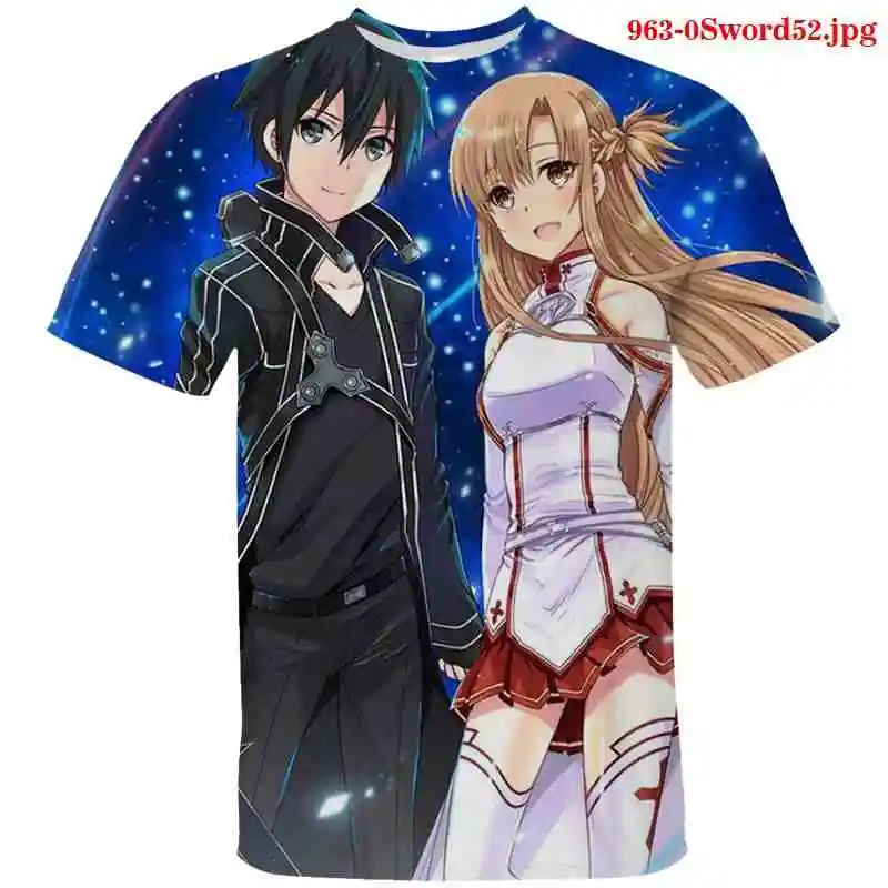 

Summer Cool T-shirts Sword Art Online Print 3D Short-Sleeved Boys Girls Tee Shirt Casual O Neck Kids Baby Tee Children Tops