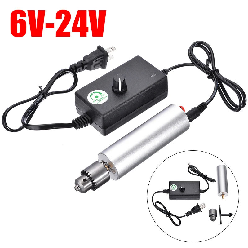 6 V-24 V Мини электрическая ручная дрель DIY 385 двигатель постоянного тока с нижними зажимами на увлечение деревообработкой инструмент