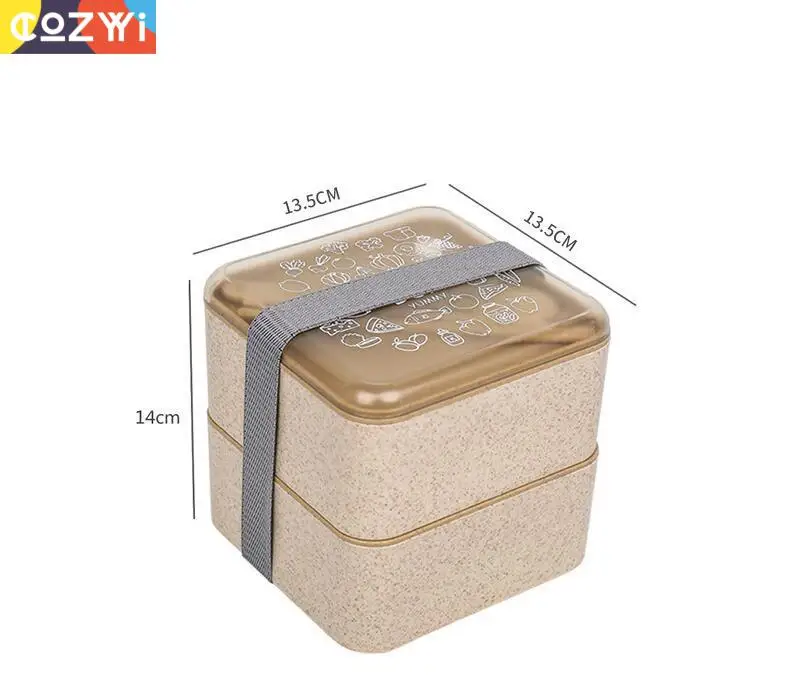 Ланчбокс из пшеничной соломы экологически чистый переработанного материала для