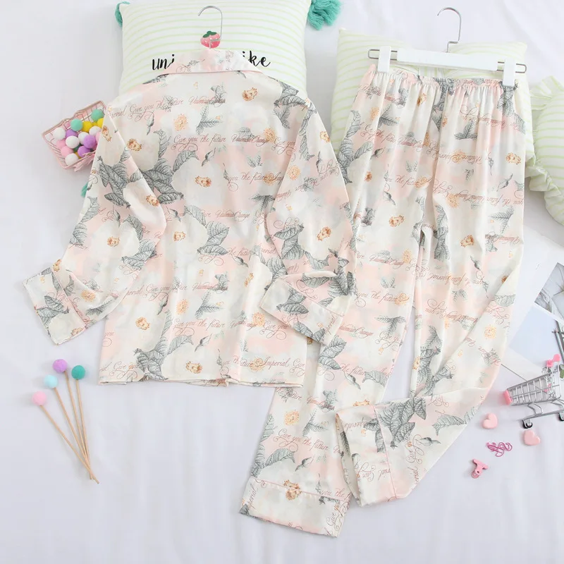 Женская пижама с длинным рукавом и цветочным принтом в стиле Instagram|Комплекты