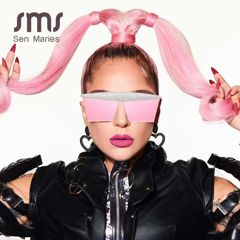 Солнцезащитные очки с квадратными стразами Fashion Square Rhinestones для женщин 2020 роскошные зеркальные очки Steampunk для мужчин Очки для солнца Shades UV400 окуляры на.