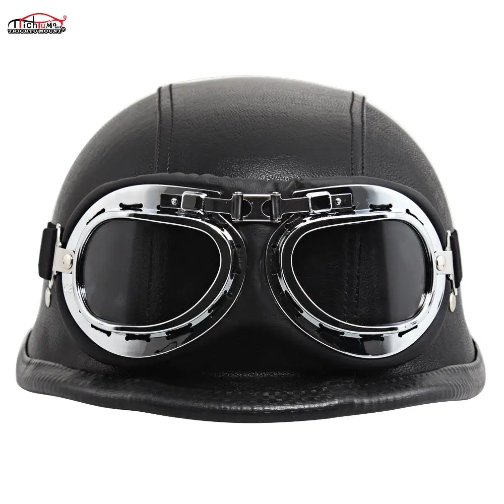 Мотоциклетный шлем из искусственной кожи в стиле немецкого велосипеда полушлем
