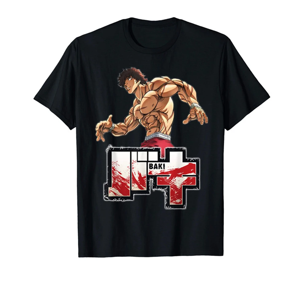 Baki Hanma The Grappler аниме унисекс черная футболка S-3Xl Футболка с принтом на заказ |