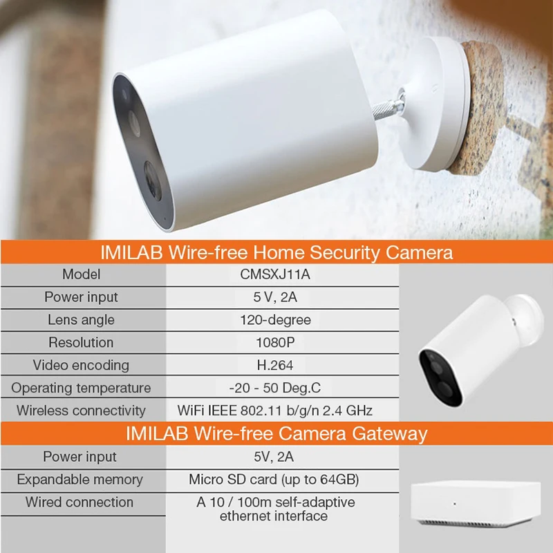 Глобальная версия IMILAB EC2 Смарт ip-камера шлюз 1080P IP66 AI гуманоидная беспроводная