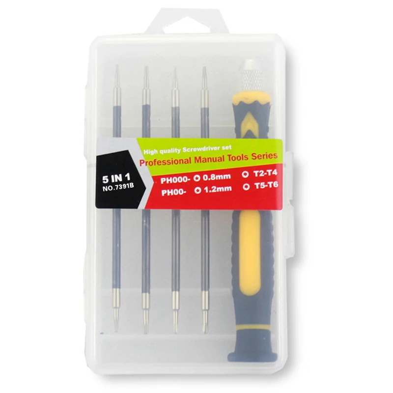 

5 in 1 Precision Screwdriver Set Double Head Magnetic Bits Hand Tools For PC/Phone/Watch Precision Instrument Repairing