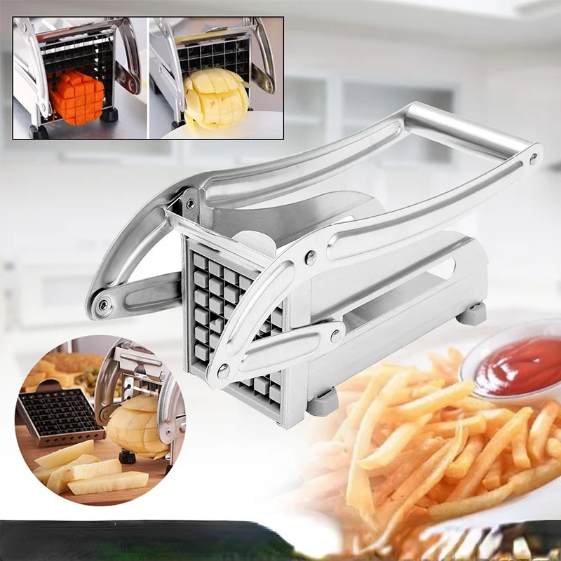 

Stainless Steel Manual Potato Cutter, French Fries Slicer, Meat Dicing Machine, Kitchen Tools