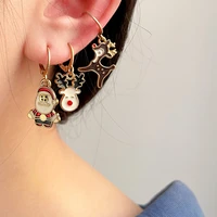 2022 santa claus elk christmas earrings for women cartoon dangle earring happy new year festival party jewelry accessories gift