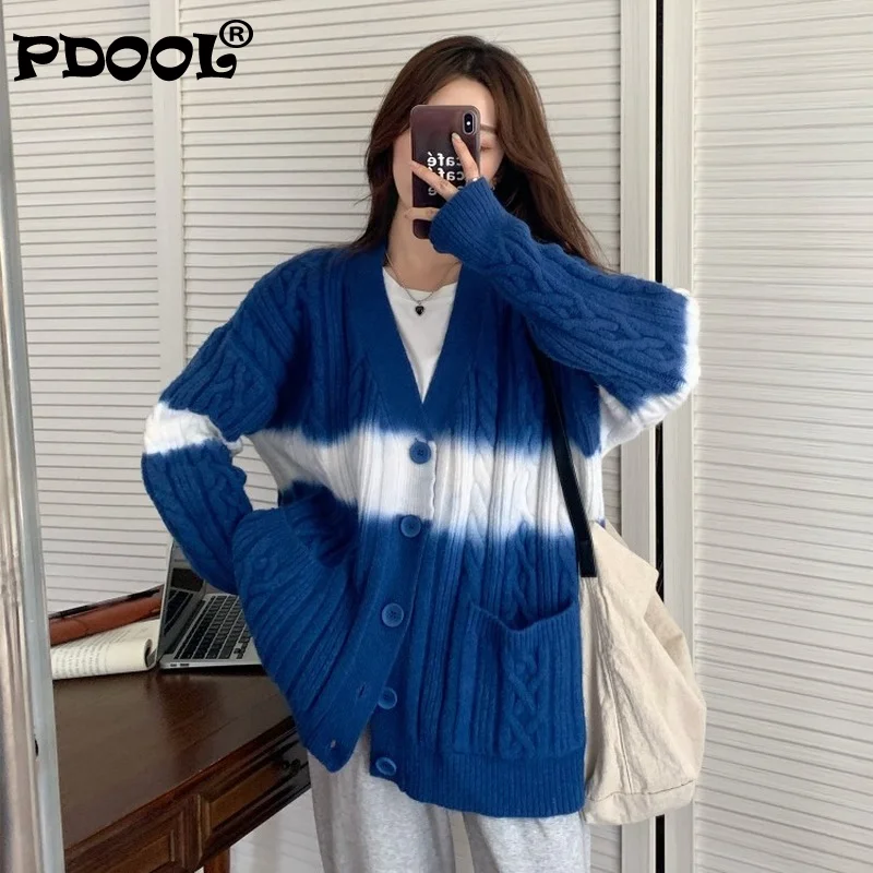 Осень 2021 корейский вязаный кардиган с подвеской Женский Свободный Повседневный