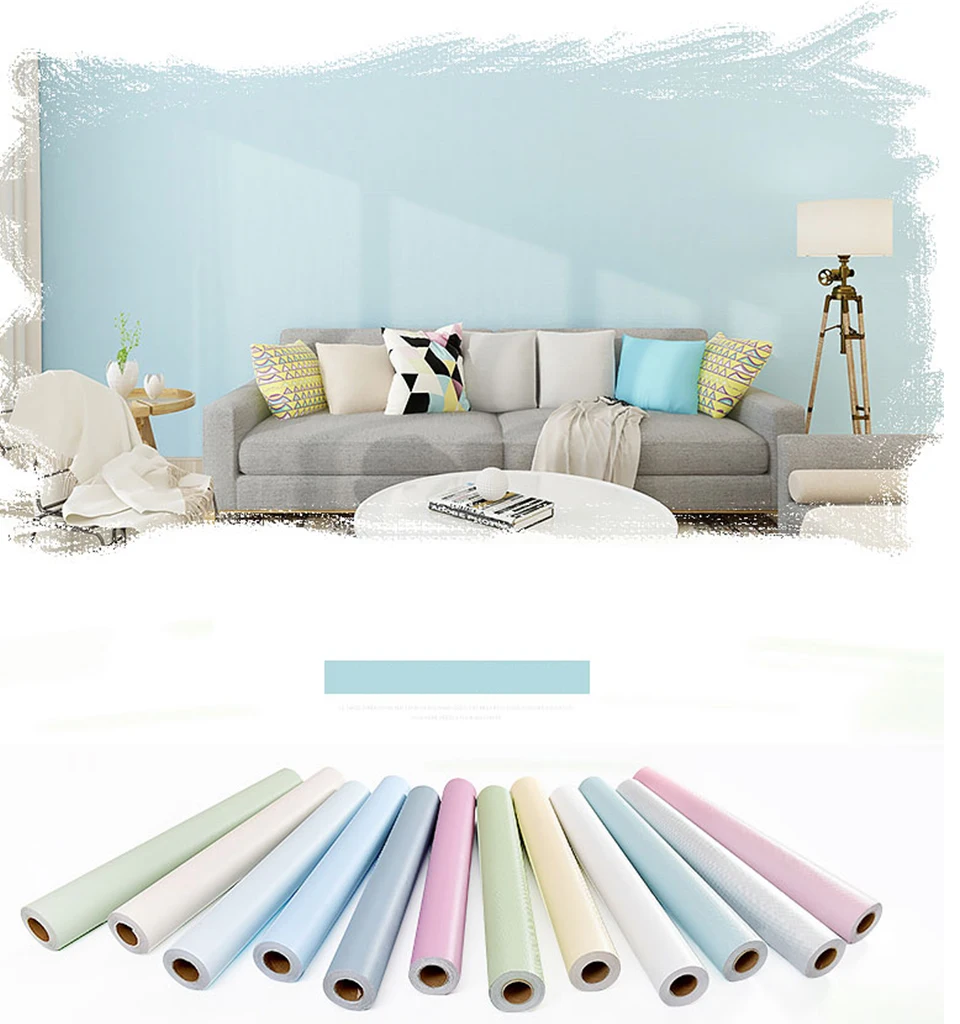 Vinyl PVC Self Adhesive Wallpaper Waterproof Furniture Renovation Cabinet Contact Paper Living Room DIY Wall Stickers Home Decor