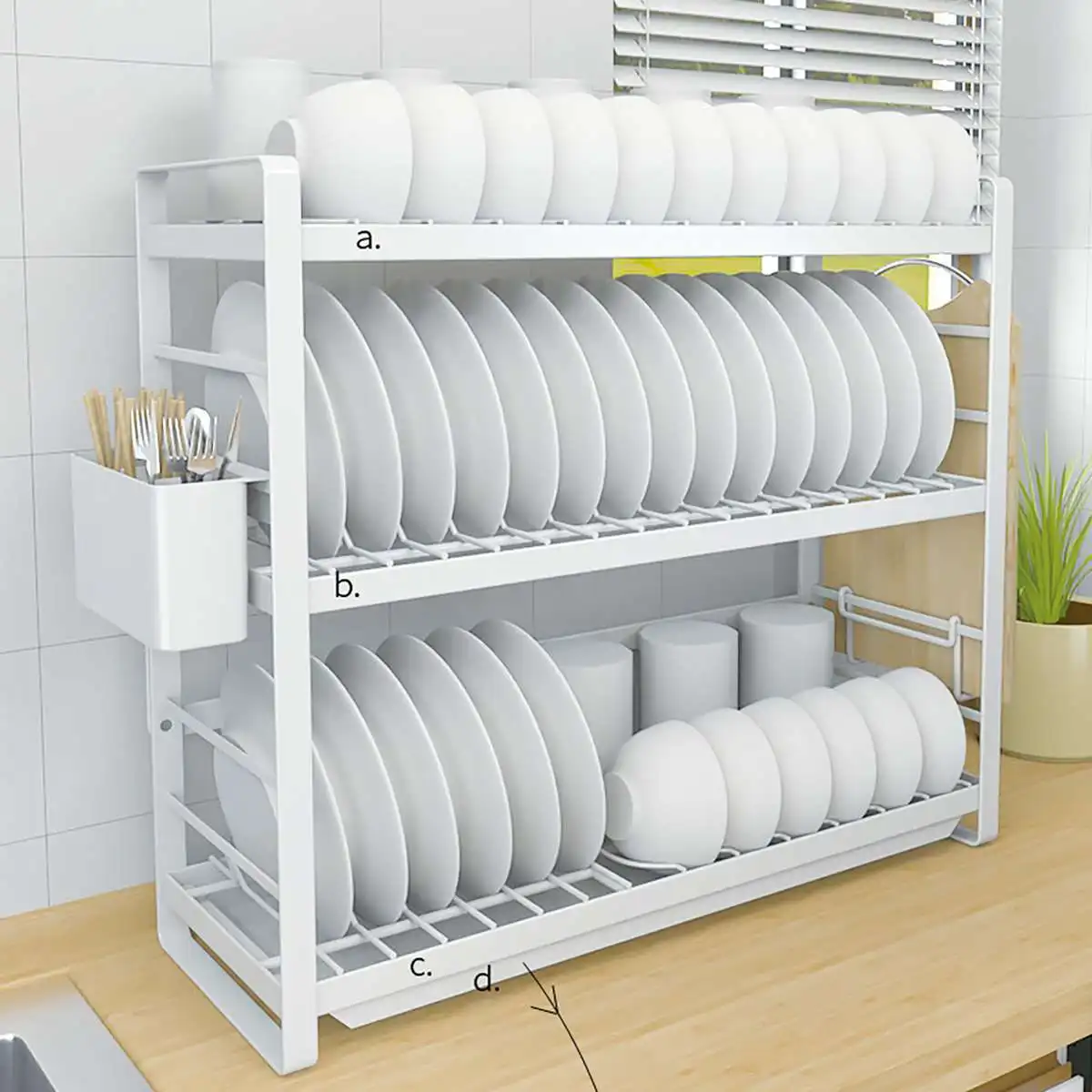 

Kitchen Dish Drying Rack Over Sink Storage Drainer Plate Rack Kitchen Spice Rack Wire Basket Storage Counter Shelf Organier