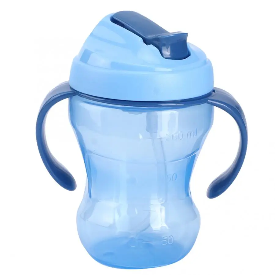 260 мл двойная ручка бутылка с водой младенца Кормление силиконовые чашки