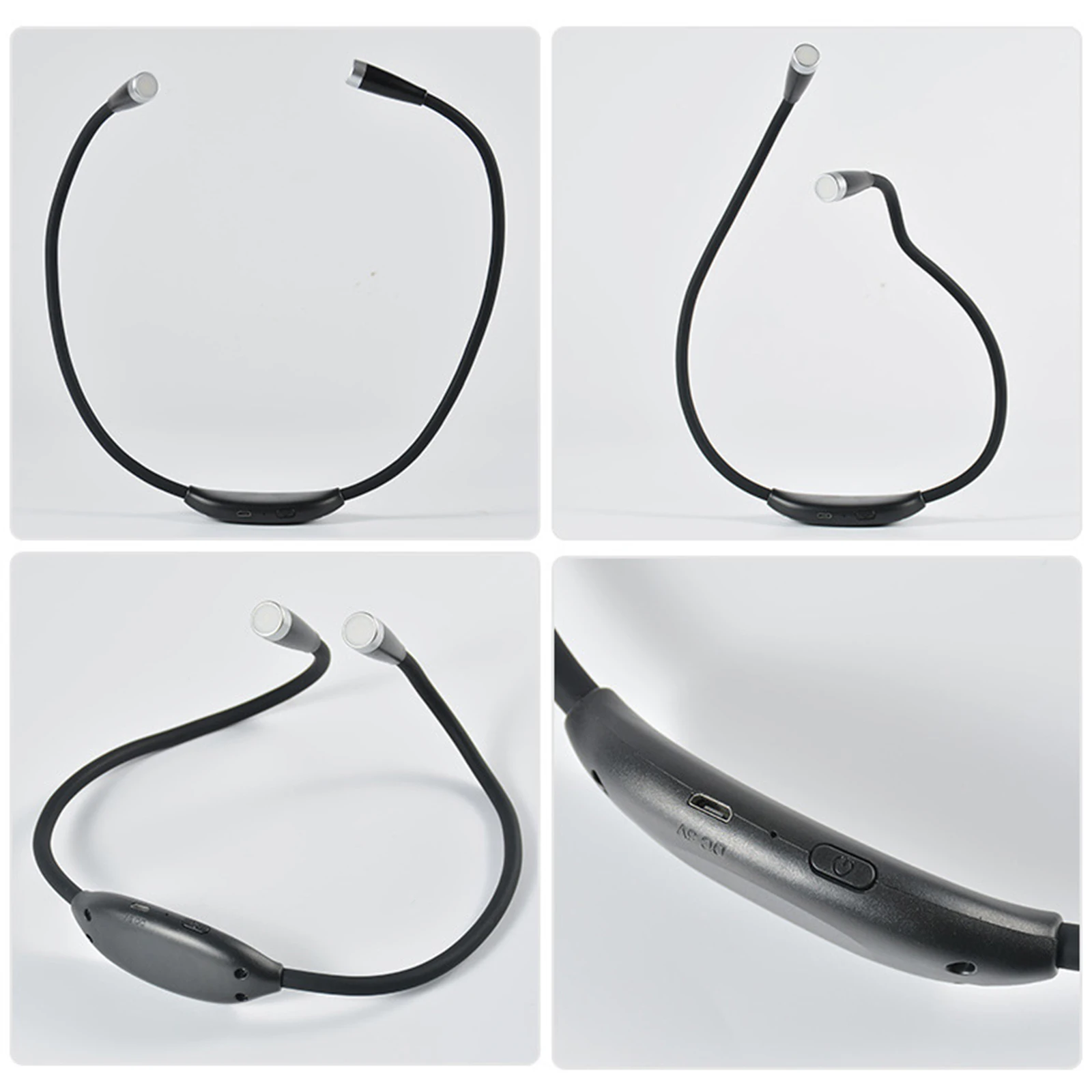 

Flexible Arm Book Lamp LED Neck Reading Light Brightness Adjustable Levels Rechargeable Handsfree Flash Camping Light