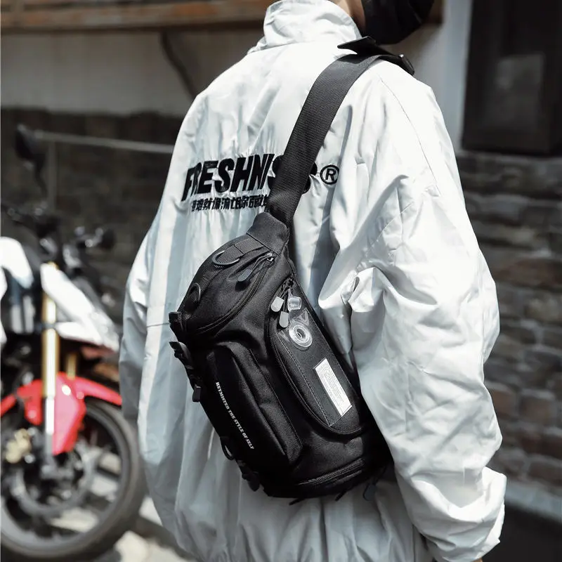 Забавная Мужская нагрудная сумка черная поясная сумочка бананка Большой