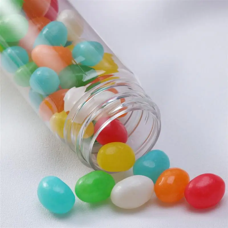 

12 PCS Flat-Bottomed Plastic Clear Test Tubes With Screw Caps Candy Cosmetic Travel Lotion Containers 110ml