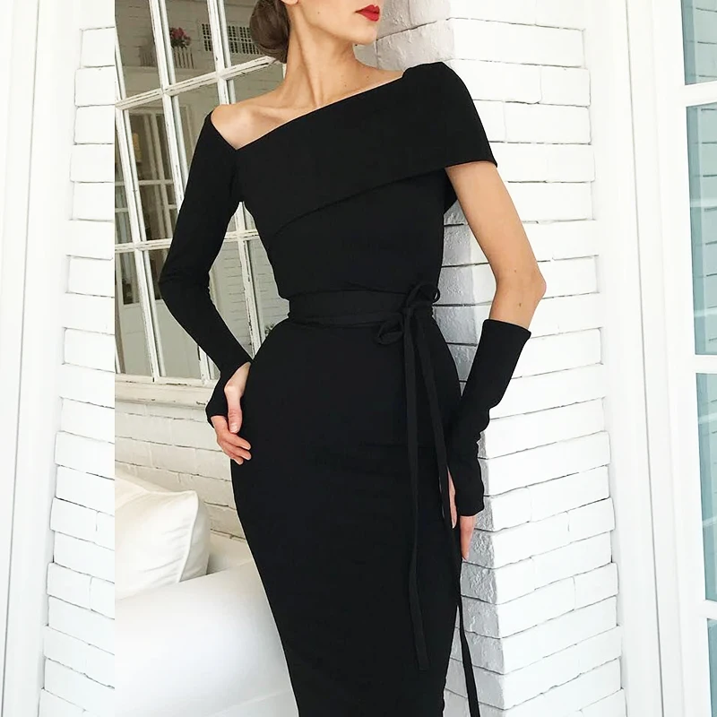 INDRESSME, новинка, женские сексуальные платья, асимметричное платье на шнуровке с длинным рукавом, платье для вечеринки, Новое поступление