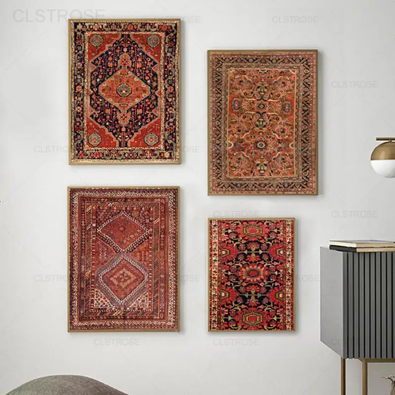 

Oriental Rugs Pattern Vintage Posters and Prints Antique Persian Carpets Retro Wall Art Canvas Painting Home Decoration Bedroom