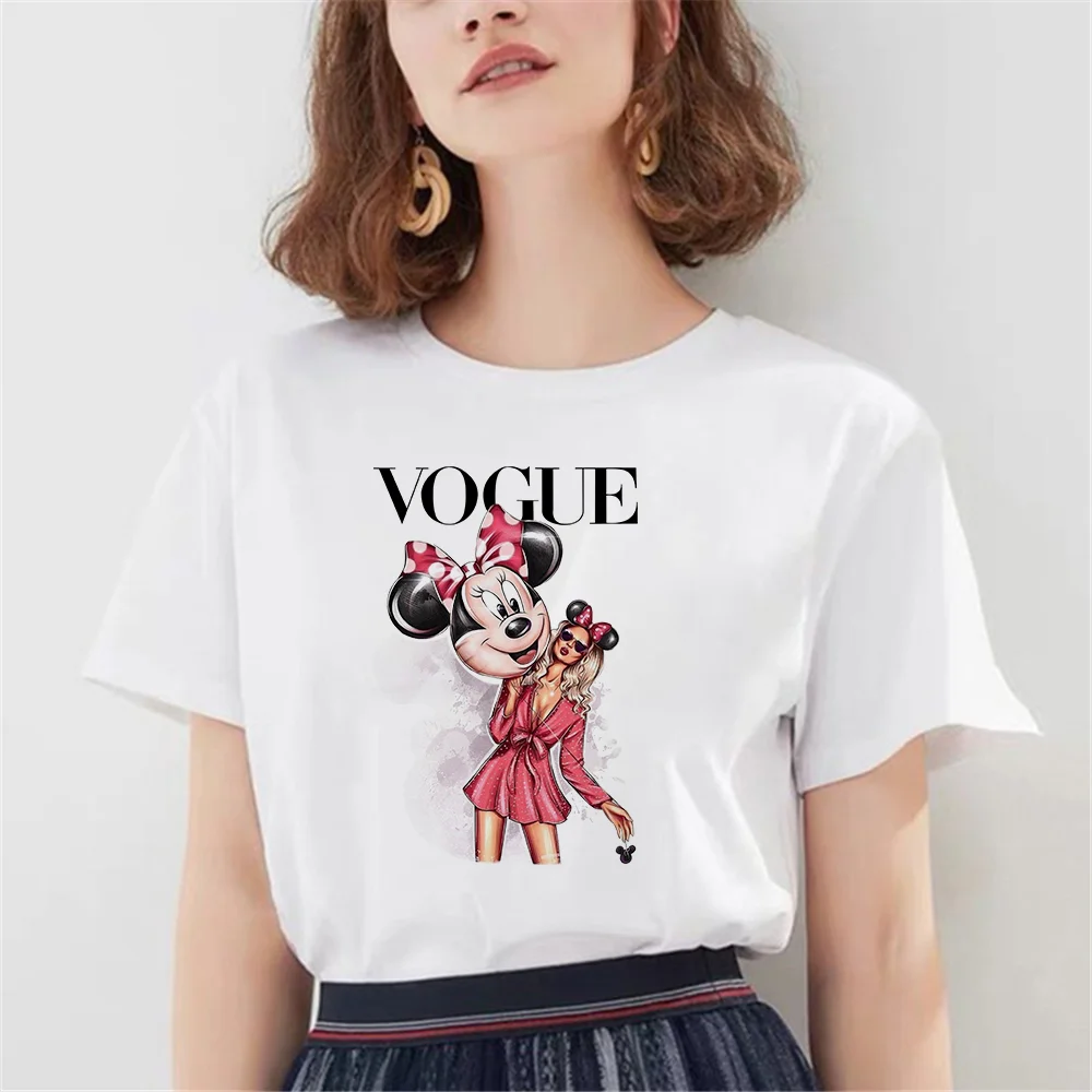 

Summer Top Cartoon Graphic Tees Kawaii Aesthetic Disney T-shirt Mickey Mouse Women T Shirt Casual Fashion Female Clothes
