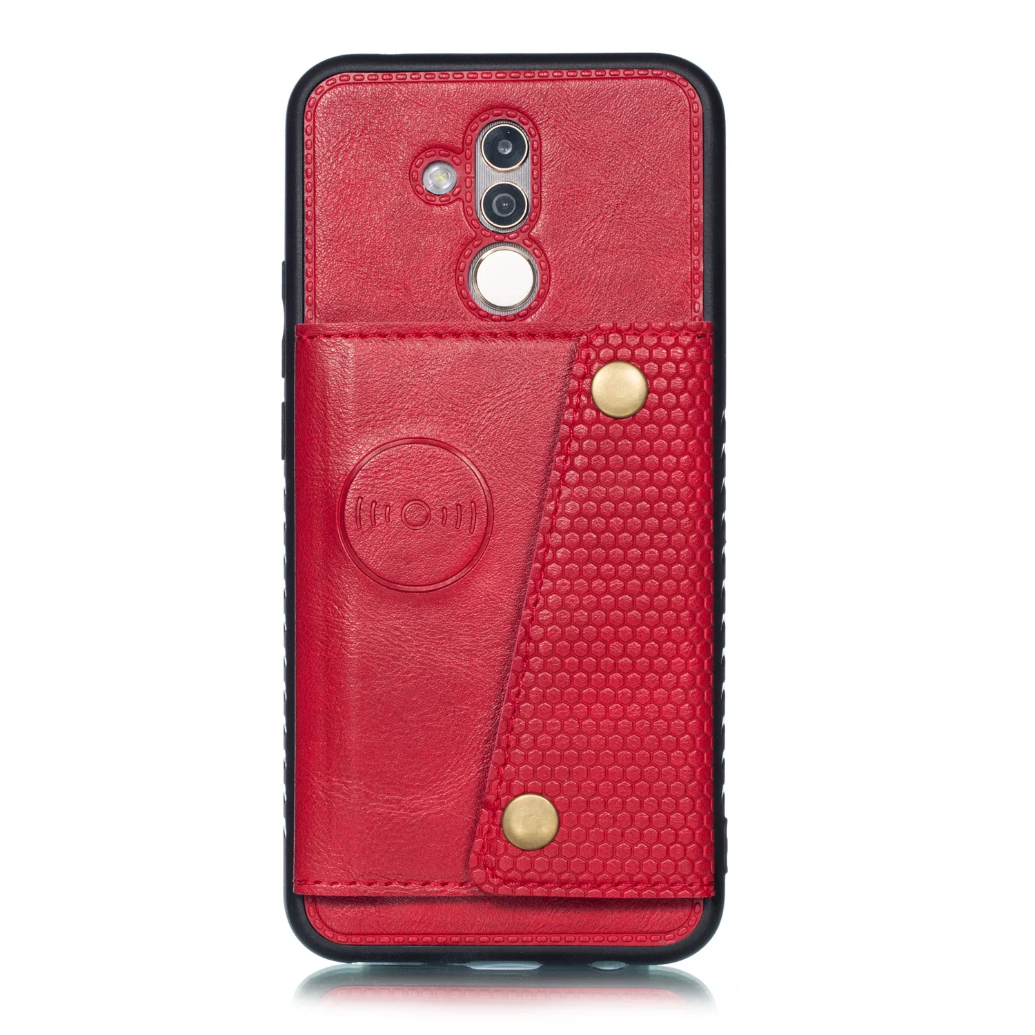 Red Чехол-Кошелек Haissky с несколькими держателями карт для huawei mate 20 Lite P20 Lite P30 Pro, Кожаный противоударный чехол с откидной крышкой и карманом для карт - Цвет: Red